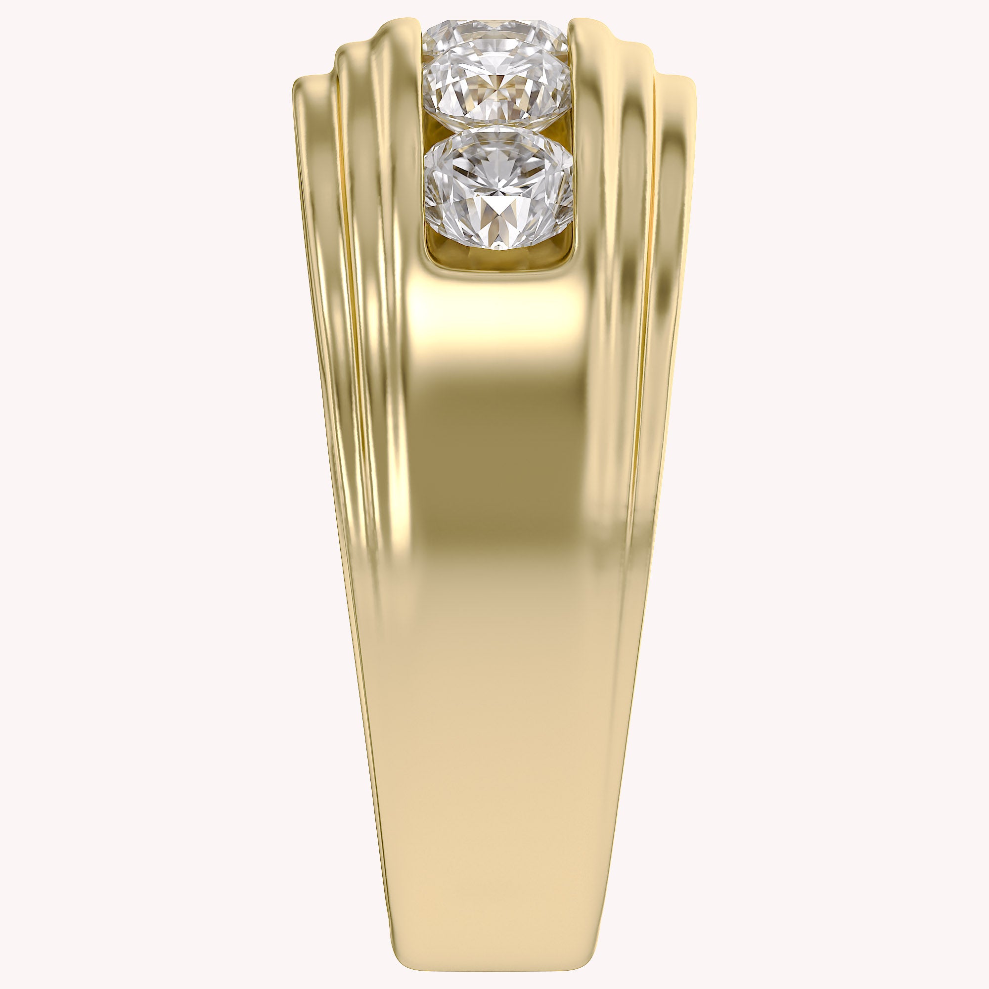 Lab Created Moissanite 5 Stone Channel Set Moissanite Ring