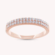 1/4 Carat Lab Grown Diamond Double Row Wedding Band Ring for Women