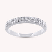 1/4 Carat Lab Grown Diamond Double Row Wedding Band Ring for Women