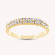 1/4 Carat Lab Grown Diamond Double Row Wedding Band Ring for Women