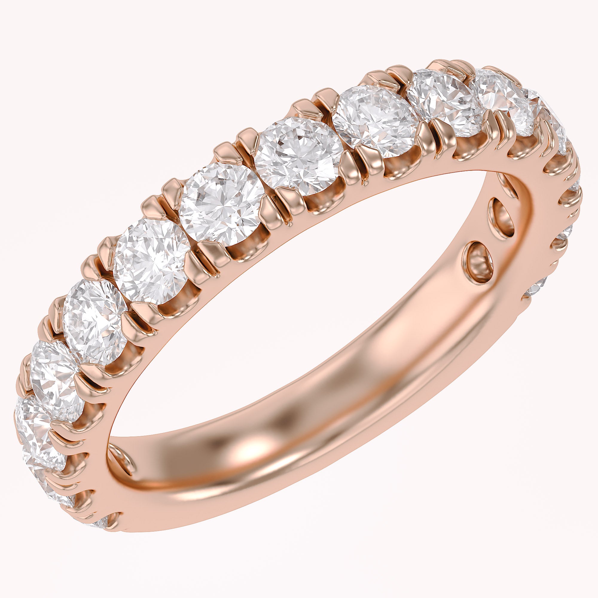 Half Eternity Wedding Band Ring 1.00 Cttw Lab Grown Diamond Sterling Silver, 10K or 14K Solid Gold Jewelry
