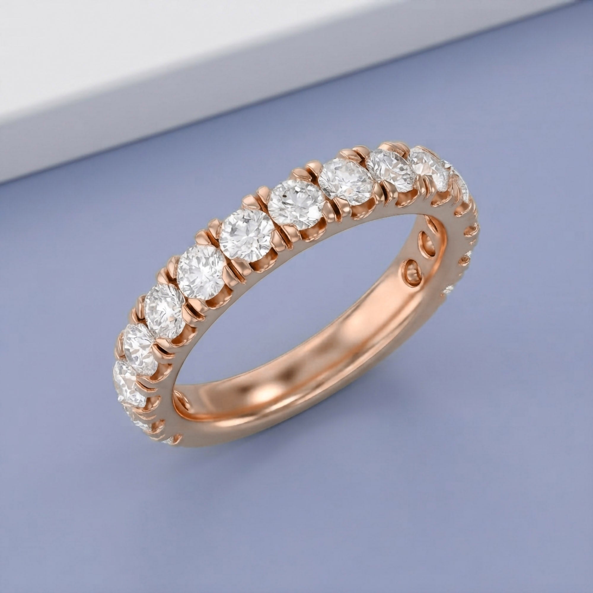 Half Eternity Wedding Band Ring 1.00 Cttw Lab Grown Diamond Sterling Silver, 10K or 14K Solid Gold Jewelry