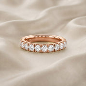 Half Eternity Wedding Band Ring 1.00 Cttw Lab Grown Diamond Sterling Silver, 10K or 14K Solid Gold Jewelry