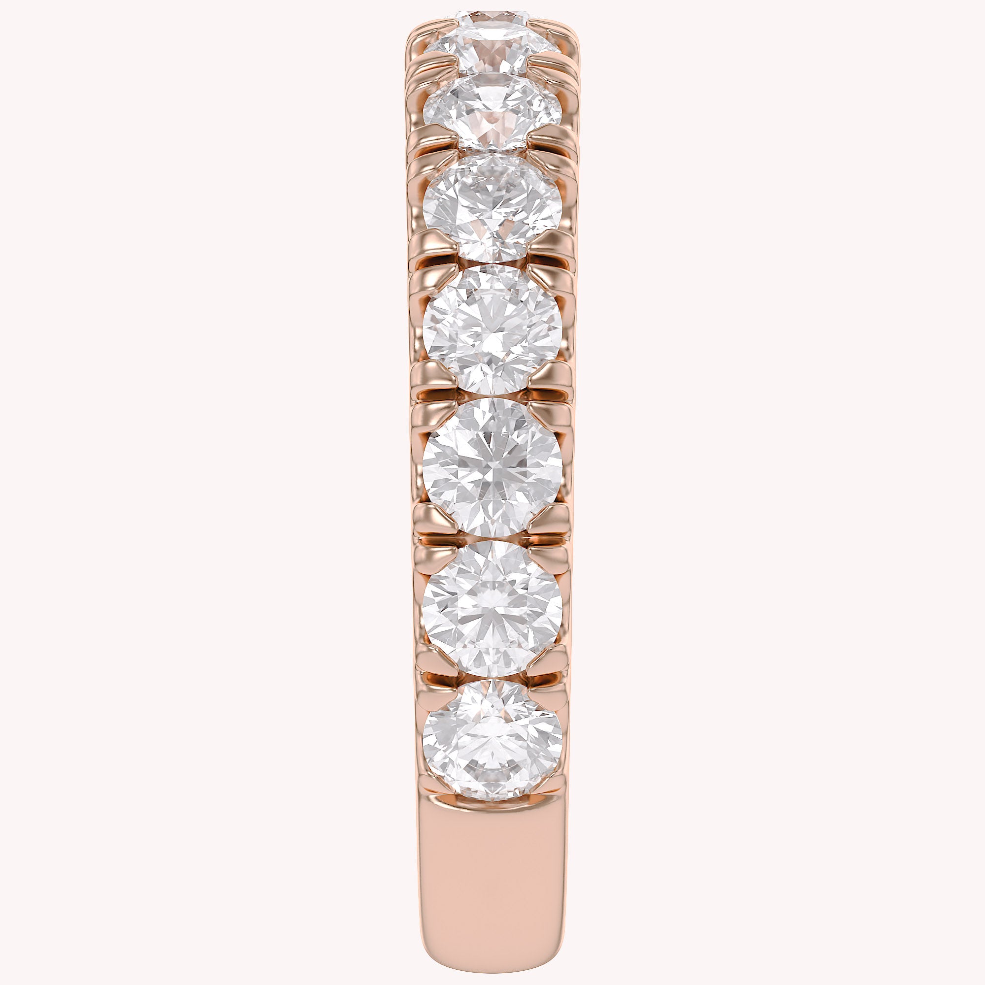 Half Eternity Wedding Band Ring 1.00 Cttw Lab Grown Diamond Sterling Silver, 10K or 14K Solid Gold Jewelry