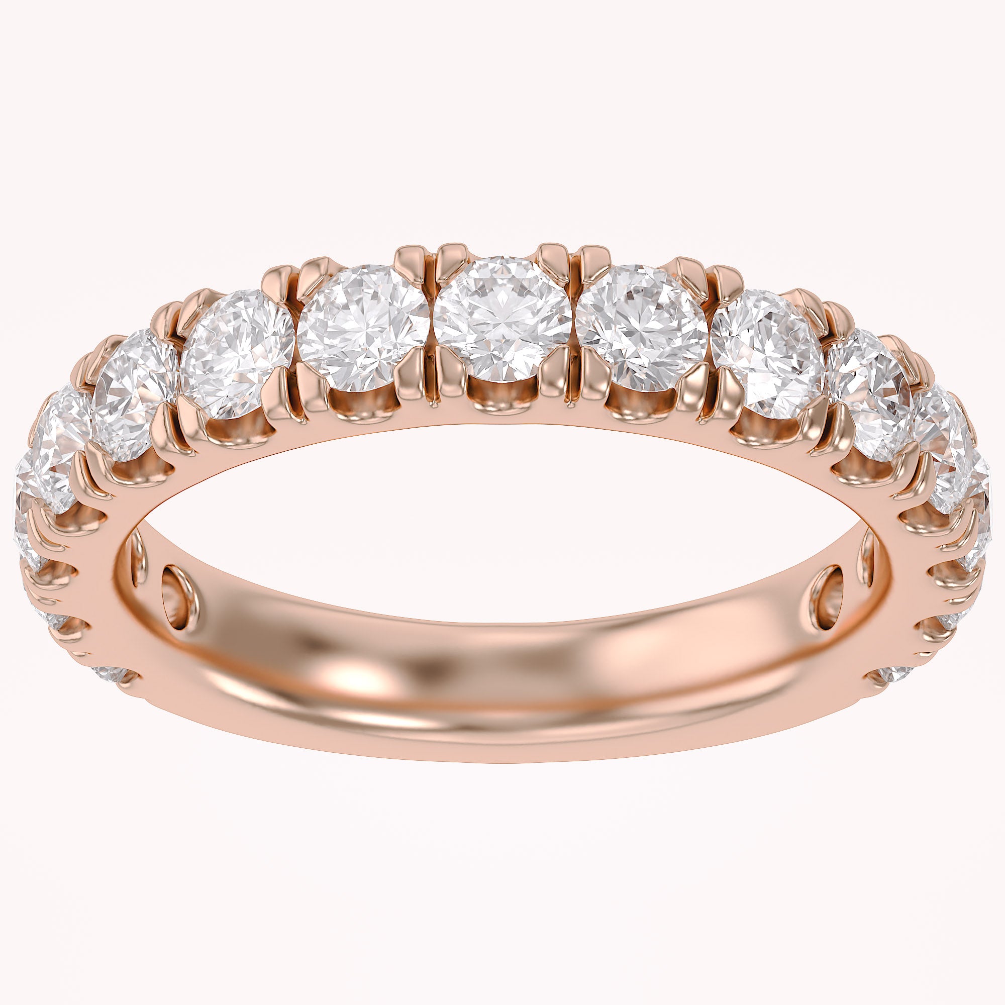 Half Eternity Wedding Band Ring 1.00 Cttw Lab Grown Diamond Sterling Silver, 10K or 14K Solid Gold Jewelry