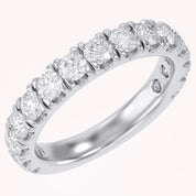 Half Eternity Wedding Band Ring 1.00 Cttw Lab Grown Diamond Sterling Silver, 10K or 14K Solid Gold Jewelry