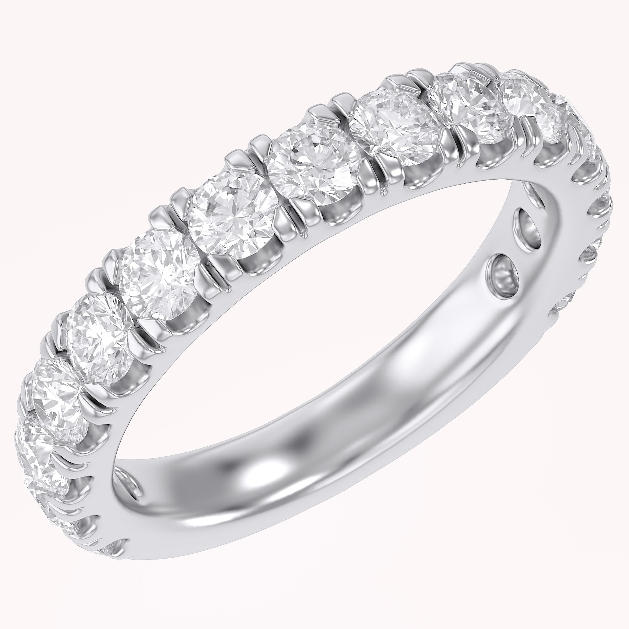 Half Eternity Wedding Band Ring 1.00 Cttw Lab Grown Diamond Sterling Silver, 10K or 14K Solid Gold Jewelry