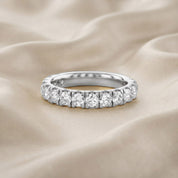 Half Eternity Wedding Band Ring 1.00 Cttw Lab Grown Diamond Sterling Silver, 10K or 14K Solid Gold Jewelry