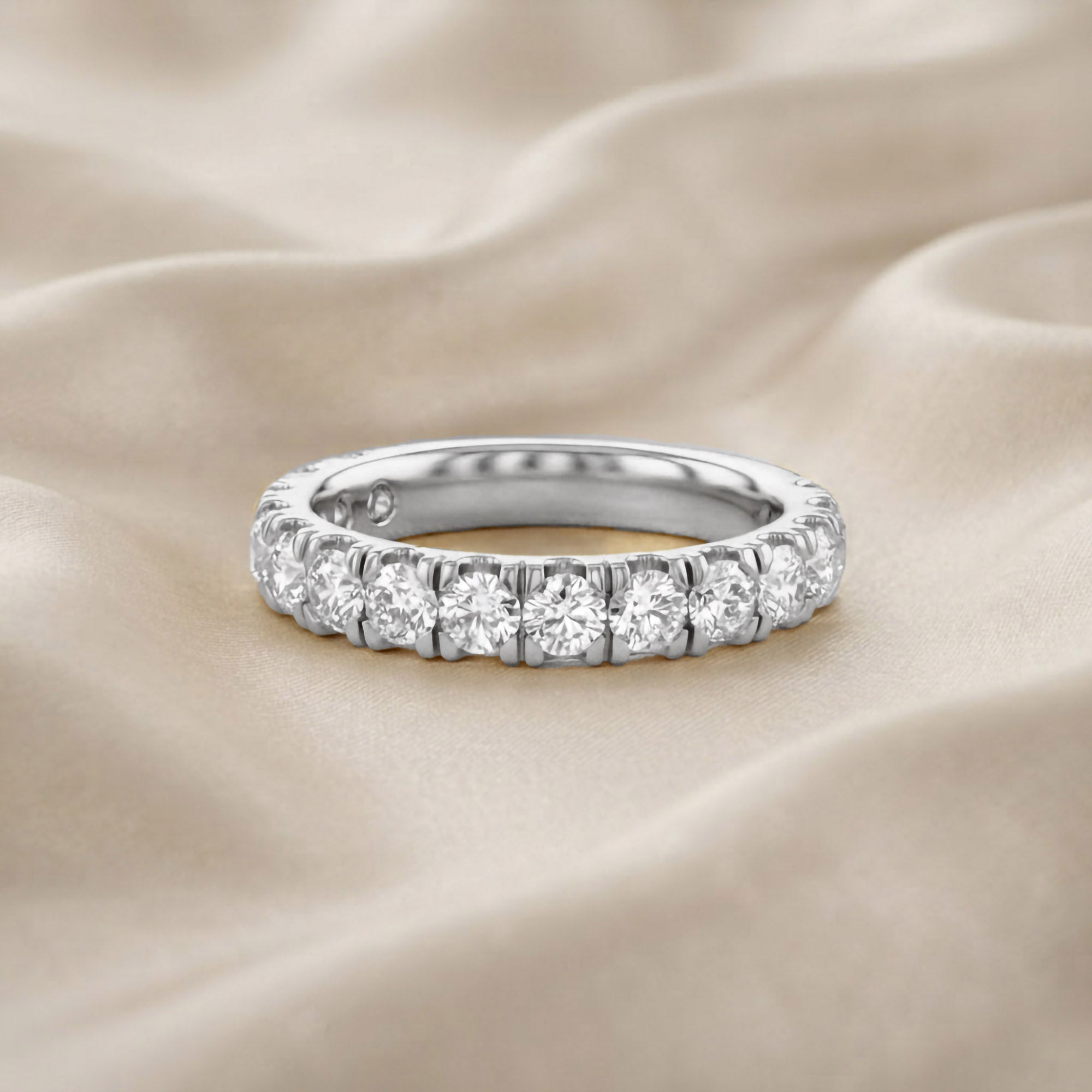 Half Eternity Wedding Band Ring 1.00 Cttw Lab Grown Diamond Sterling Silver, 10K or 14K Solid Gold Jewelry