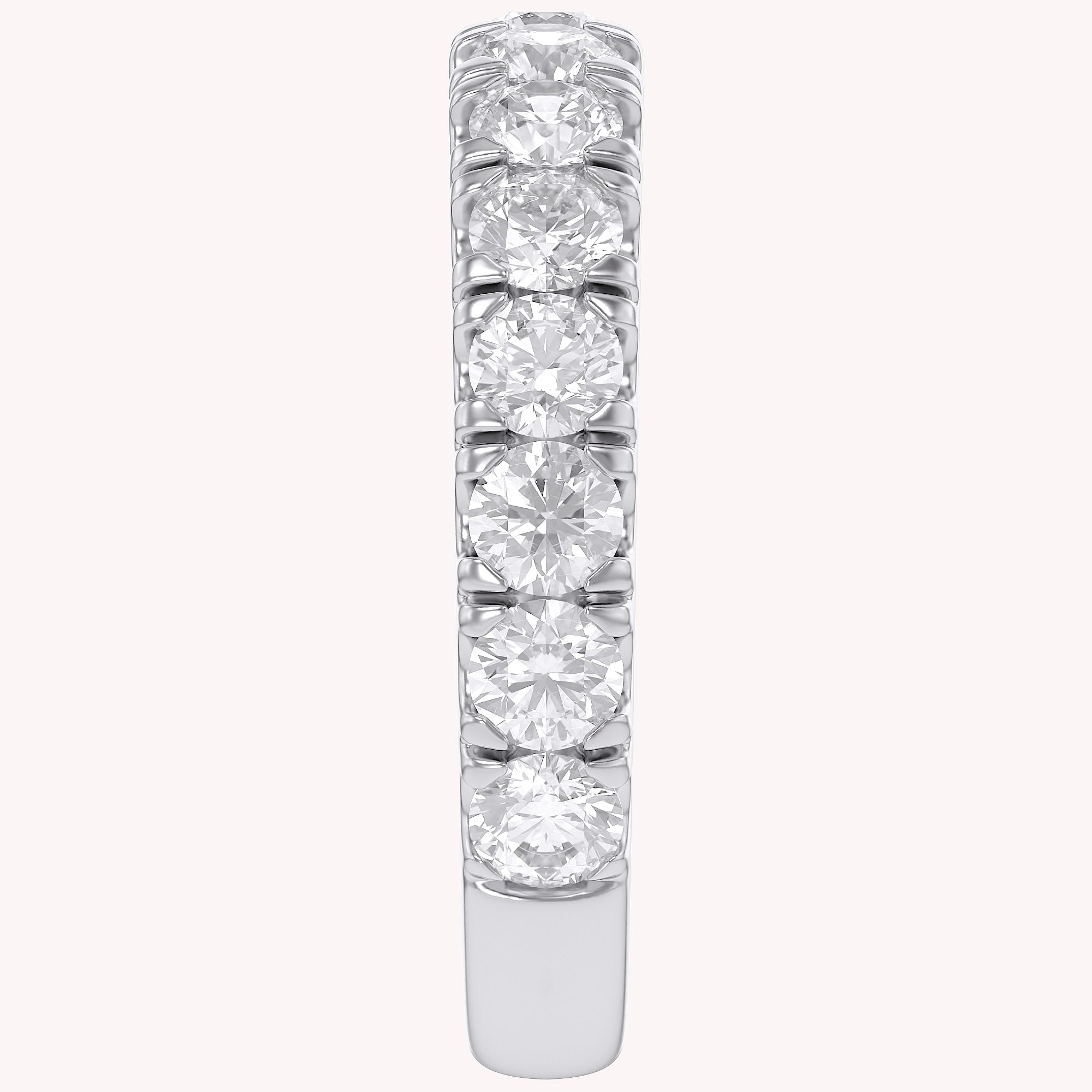 Half Eternity Wedding Band Ring 1.00 Cttw Lab Grown Diamond Sterling Silver, 10K or 14K Solid Gold Jewelry