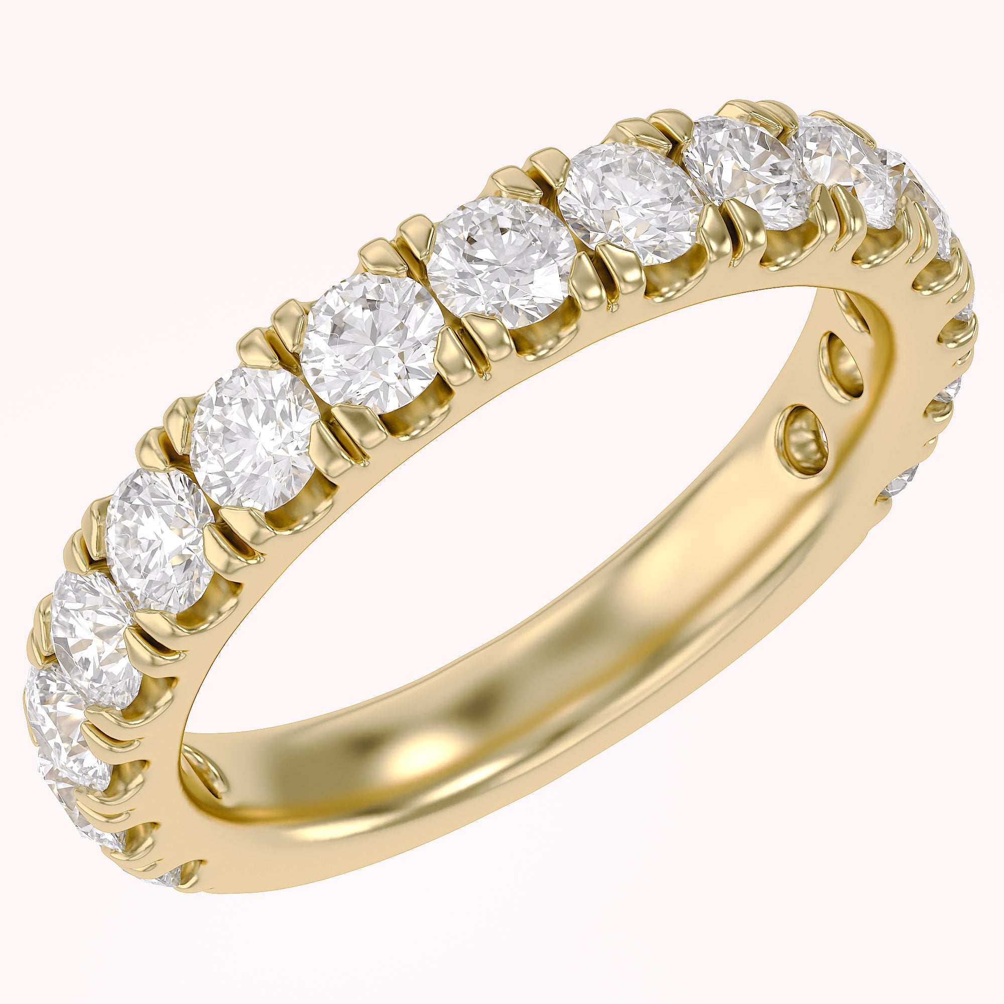 Half Eternity Wedding Band Ring 1.00 Cttw Lab Grown Diamond Sterling Silver, 10K or 14K Solid Gold Jewelry