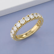 Half Eternity Wedding Band Ring 1.00 Cttw Lab Grown Diamond Sterling Silver, 10K or 14K Solid Gold Jewelry