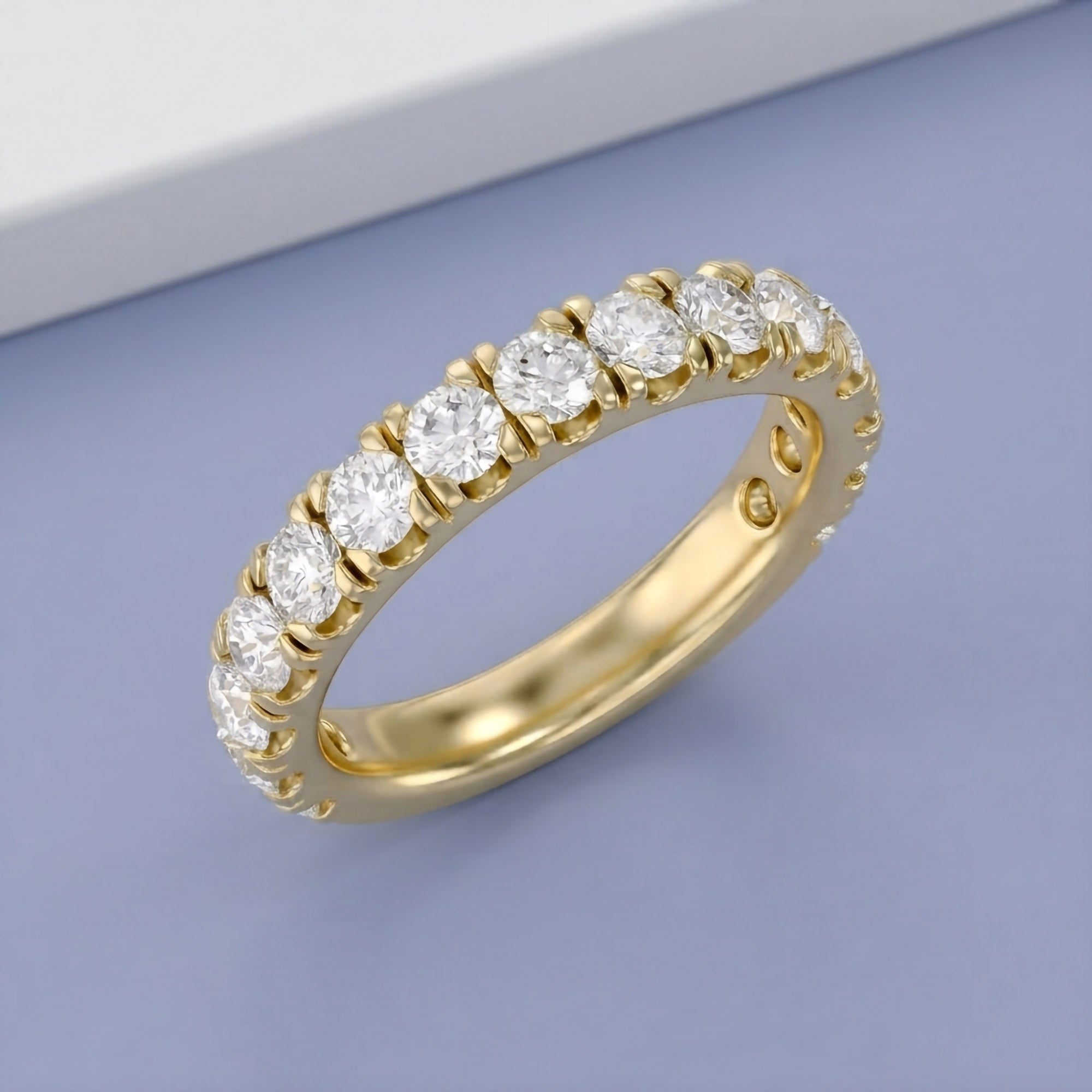 Half Eternity Wedding Band Ring 1.00 Cttw Lab Grown Diamond Sterling Silver, 10K or 14K Solid Gold Jewelry