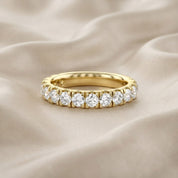 Half Eternity Wedding Band Ring 1.00 Cttw Lab Grown Diamond Sterling Silver, 10K or 14K Solid Gold Jewelry
