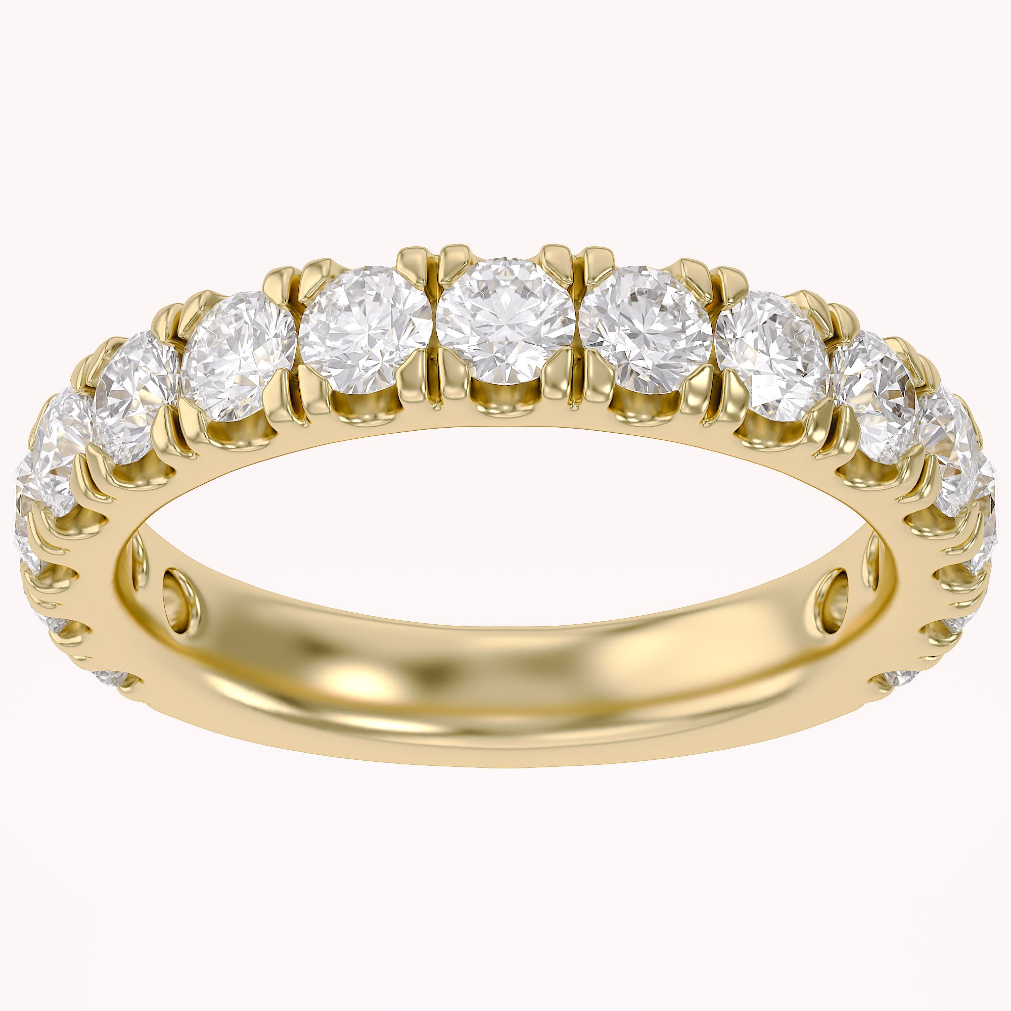Half Eternity Wedding Band Ring 1.00 Cttw Lab Grown Diamond Sterling Silver, 10K or 14K Solid Gold Jewelry