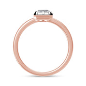 Solitaire Two Tone Emerald Shape Lab Created Moissanite Ring