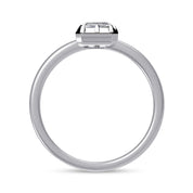 Solitaire Two Tone Emerald Shape Lab Created Moissanite Ring