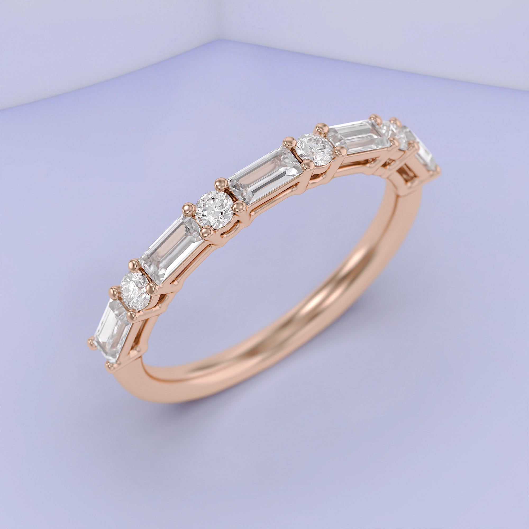 Half Eternity Wedding Band Lab Grown Diamond Ring