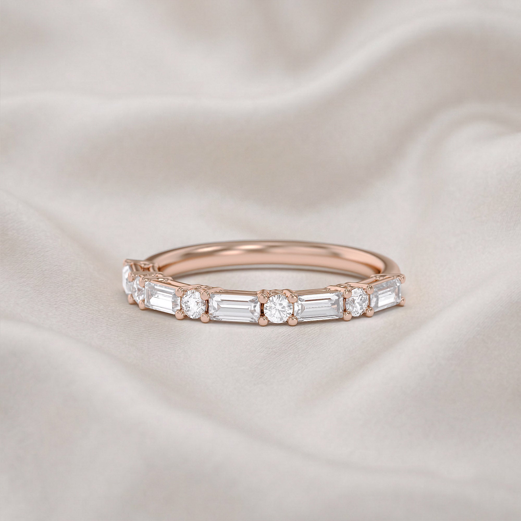 Half Eternity Wedding Band Lab Grown Diamond Ring
