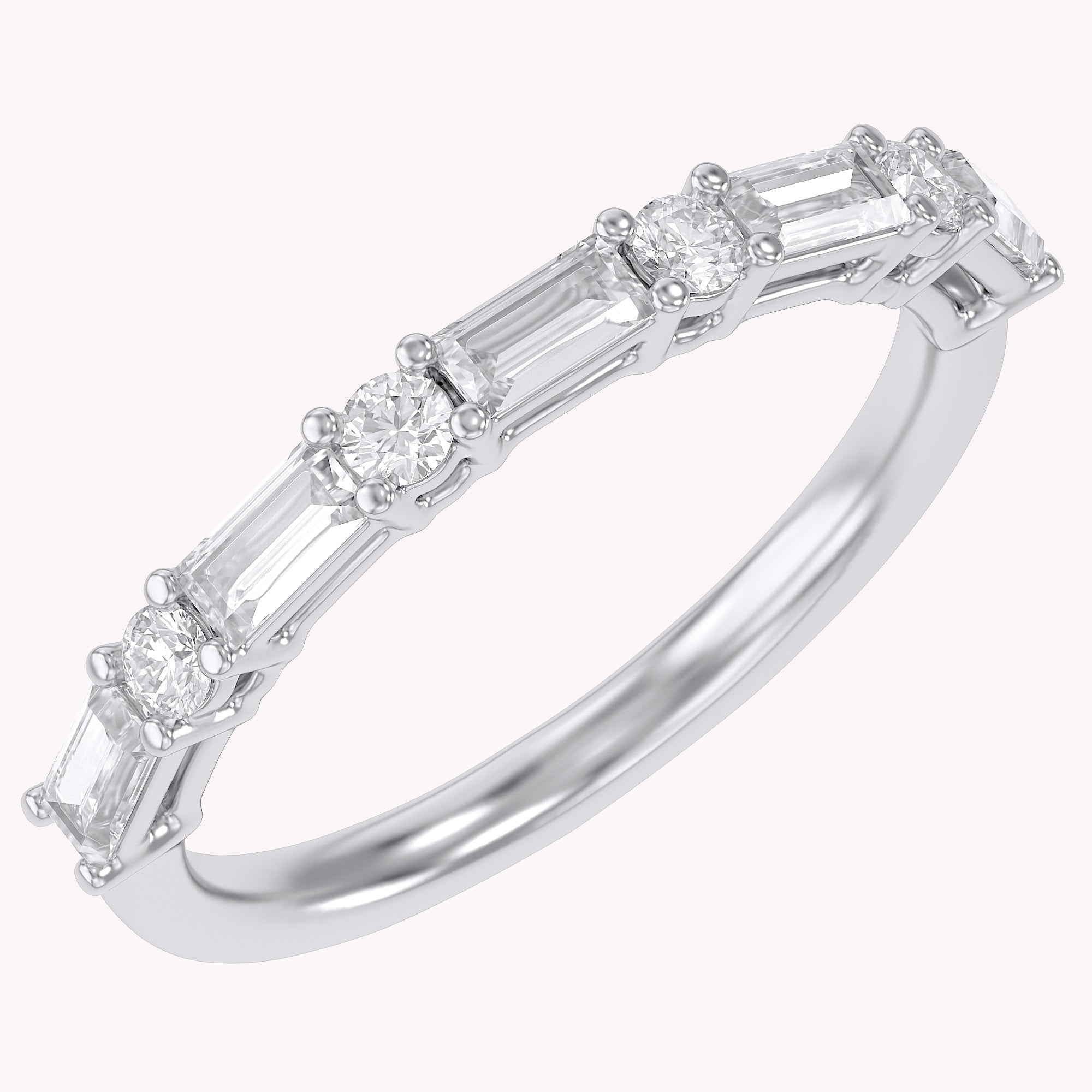 Half Eternity Wedding Band Lab Grown Diamond Ring