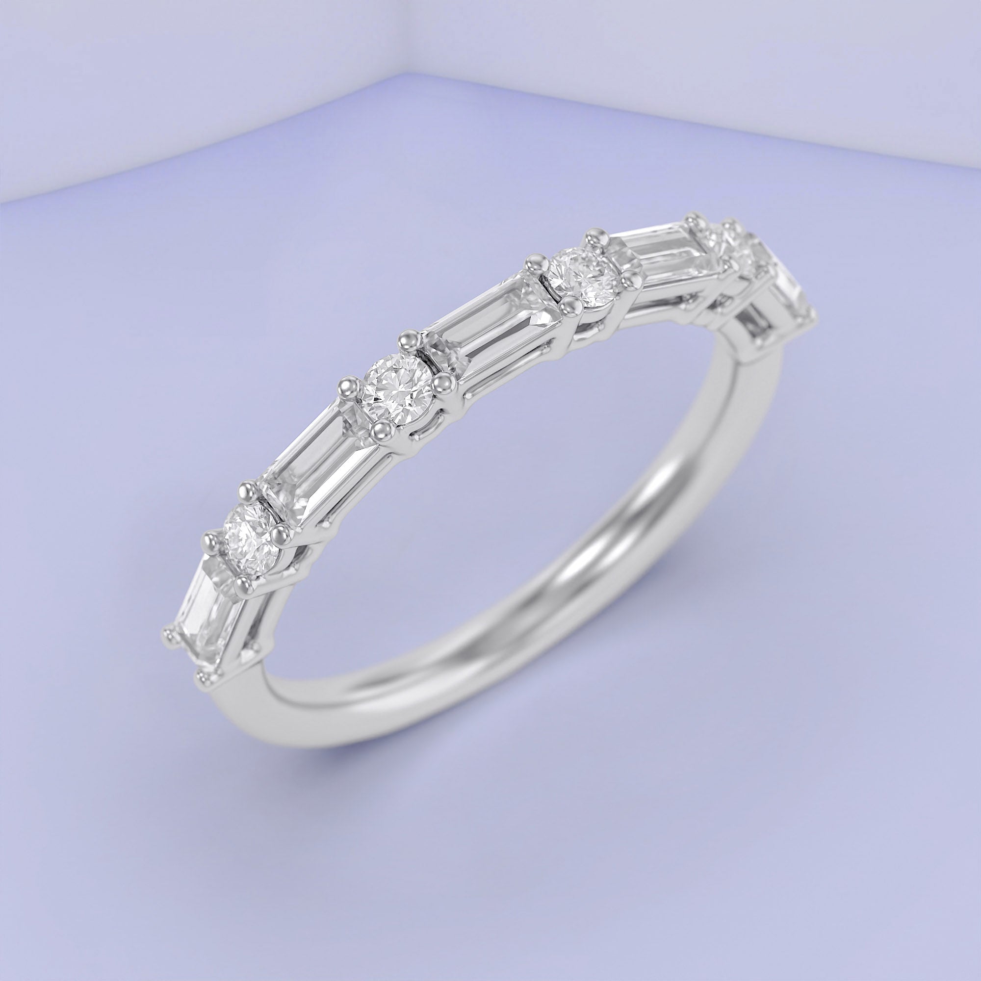 Half Eternity Wedding Band Lab Grown Diamond Ring