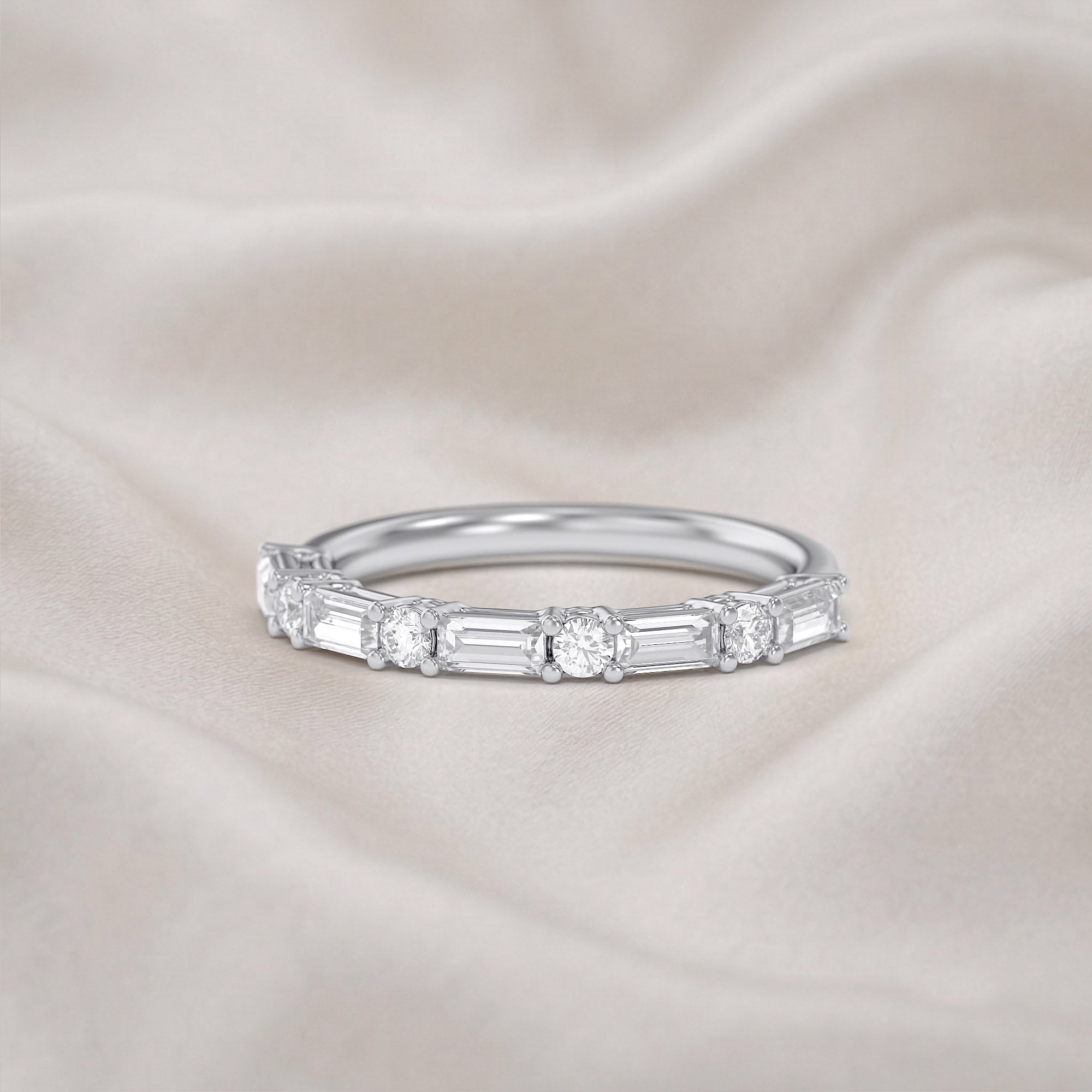 Half Eternity Wedding Band Lab Grown Diamond Ring