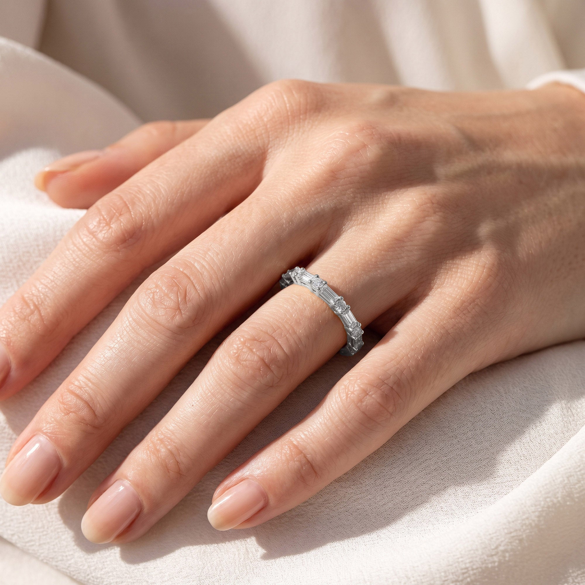 Half Eternity Wedding Band Lab Grown Diamond Ring