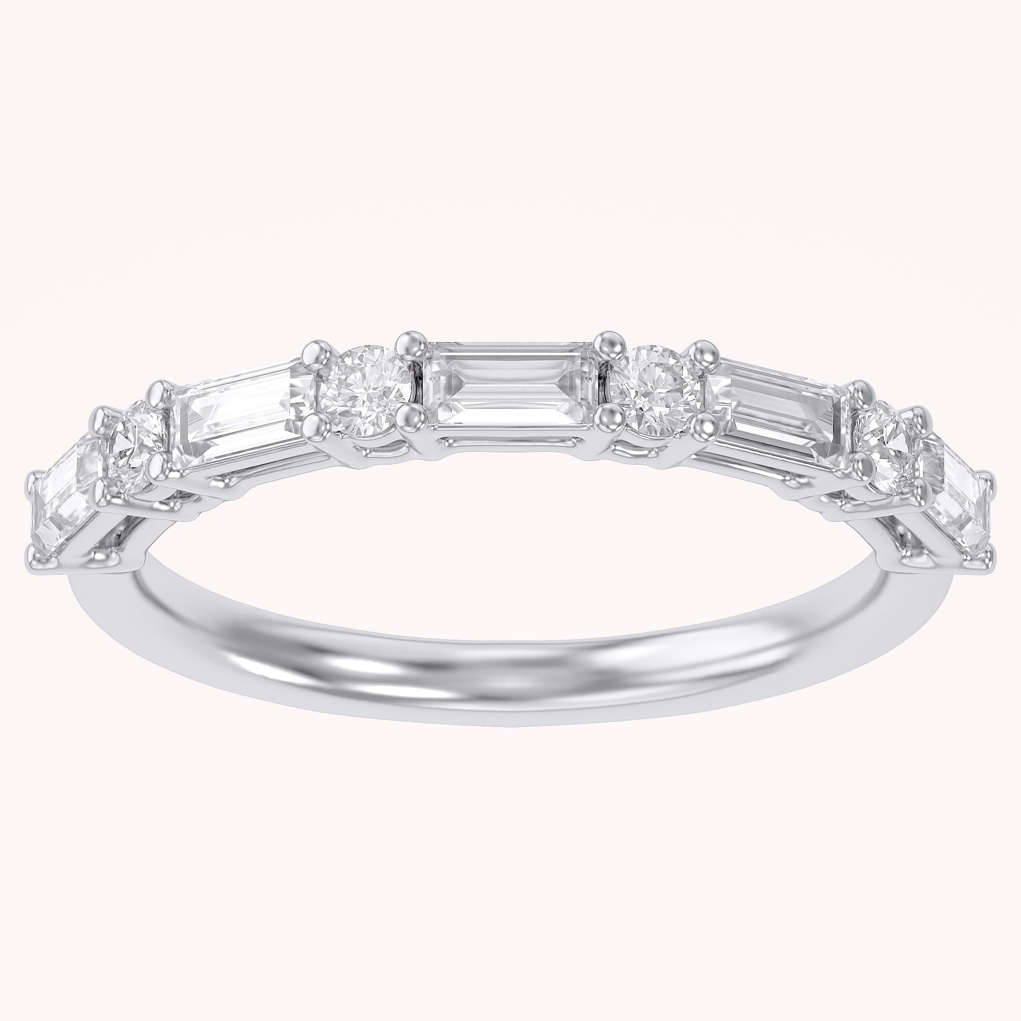 Half Eternity Wedding Band Lab Grown Diamond Ring