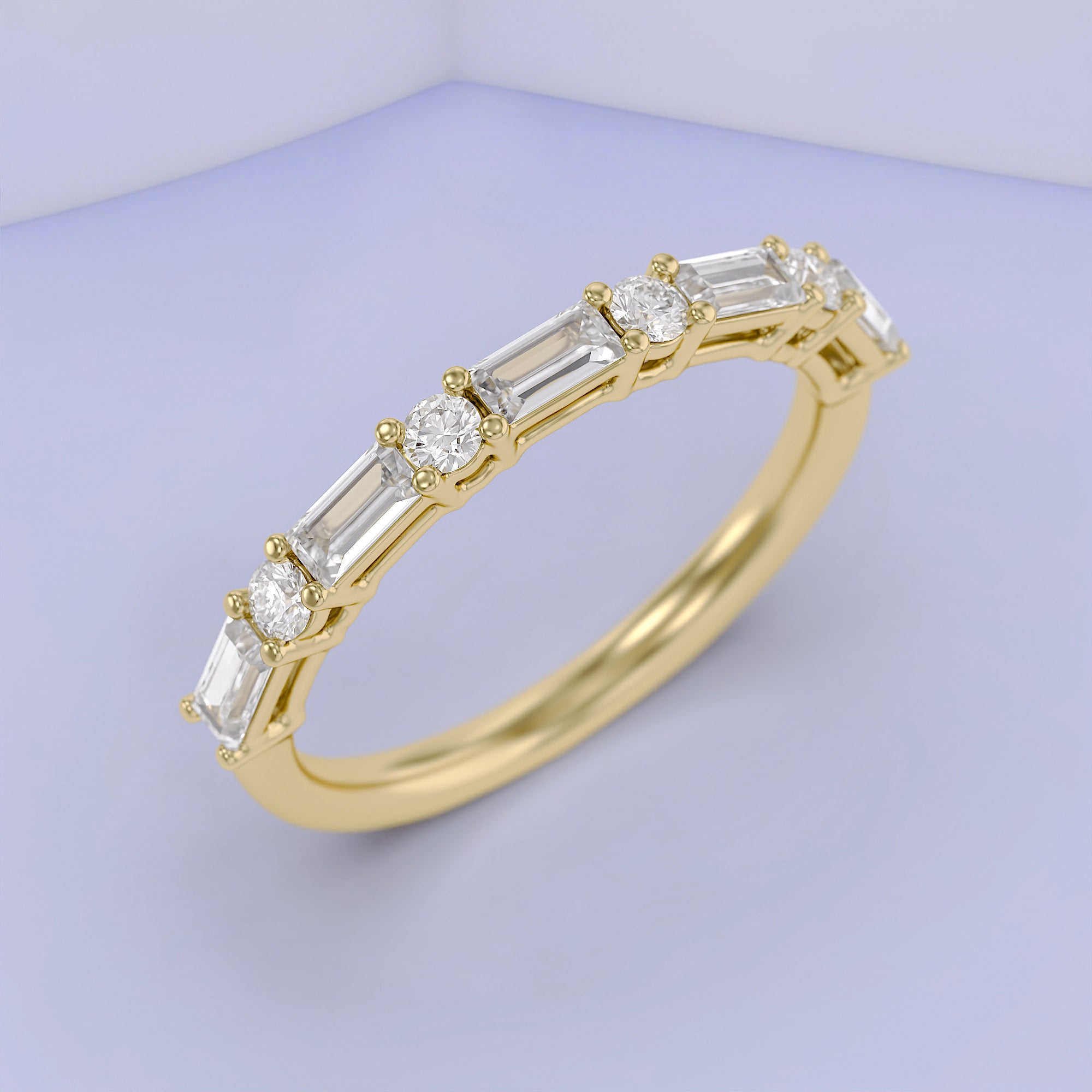Half Eternity Wedding Band Lab Grown Diamond Ring