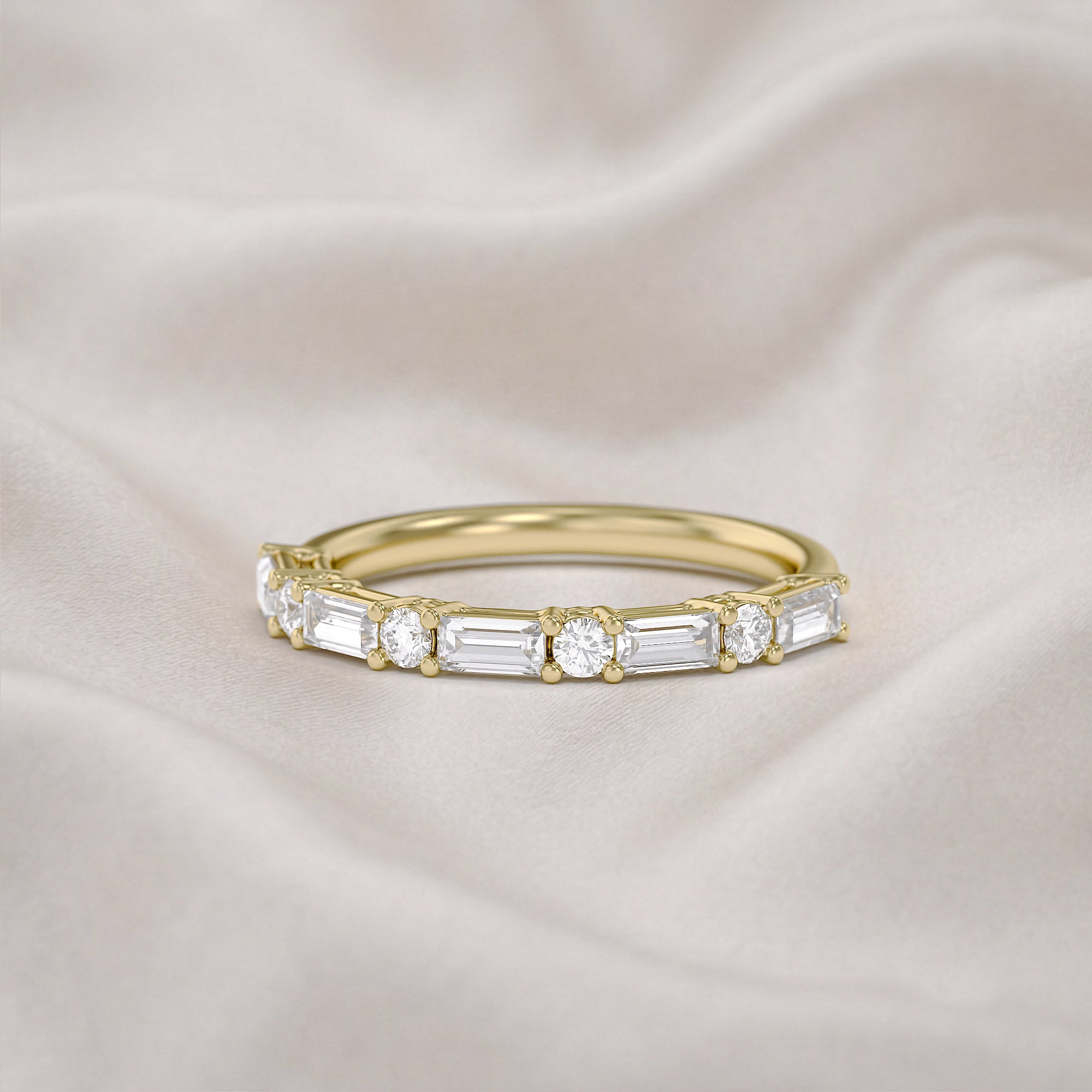 Half Eternity Wedding Band Lab Grown Diamond Ring