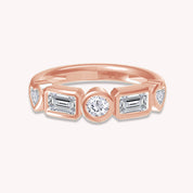 Multi Shape Lab Created Moissanite 2MM Width Half Eternity Ring