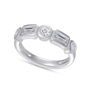 Multi Shape Lab Created Moissanite 2MM Width Half Eternity Ring