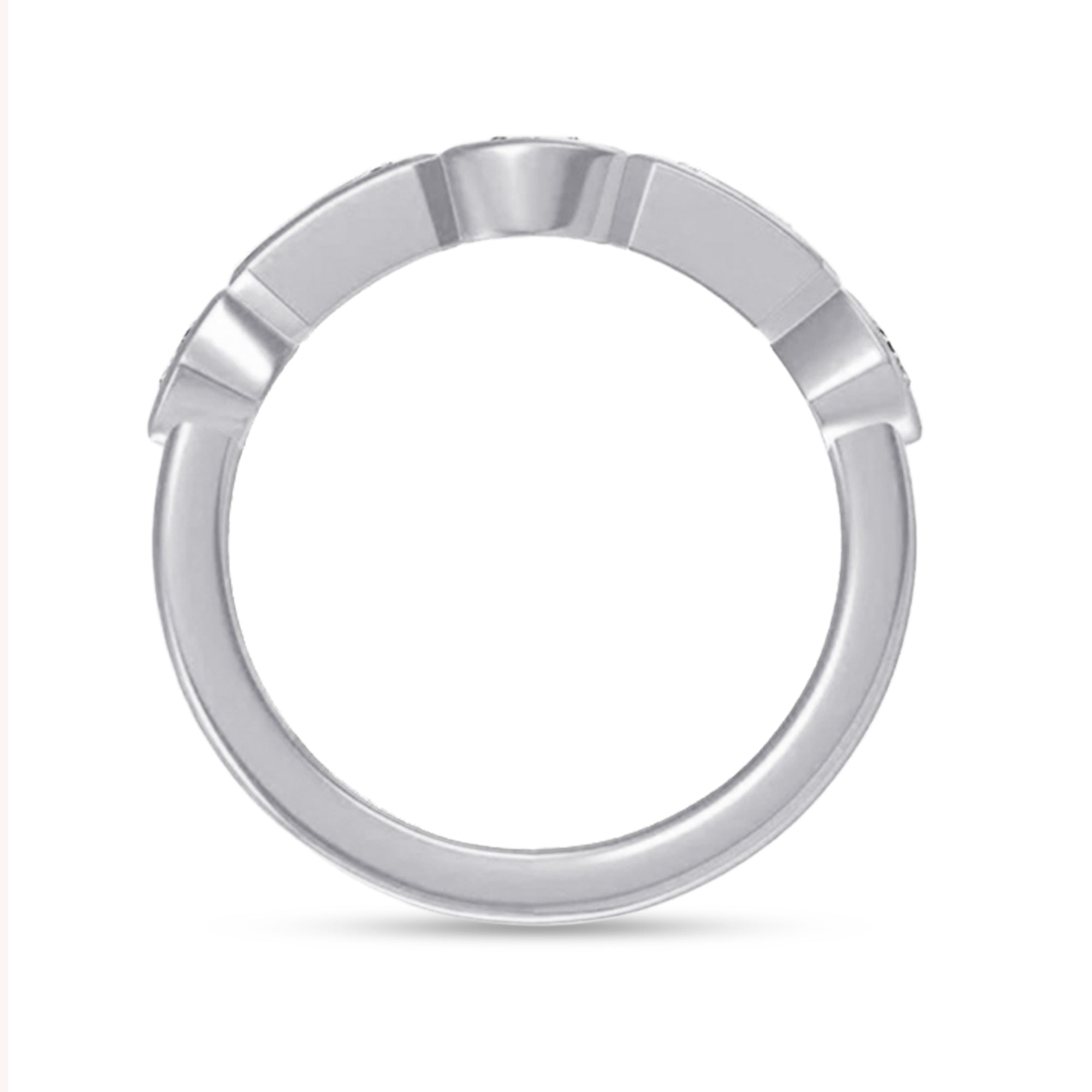 Multi Shape Lab Created Moissanite 2MM Width Half Eternity Ring