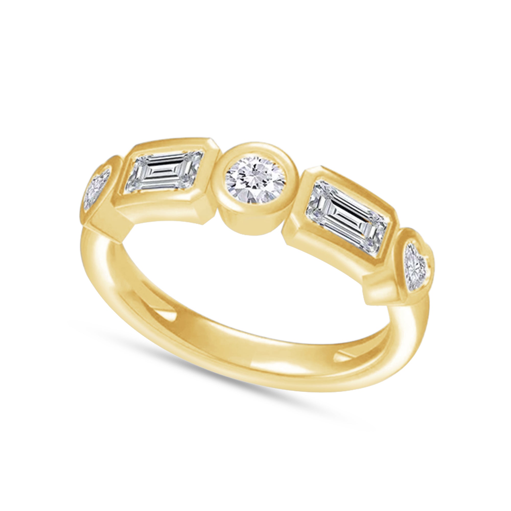 Multi Shape Lab Created Moissanite 2MM Width Half Eternity Ring