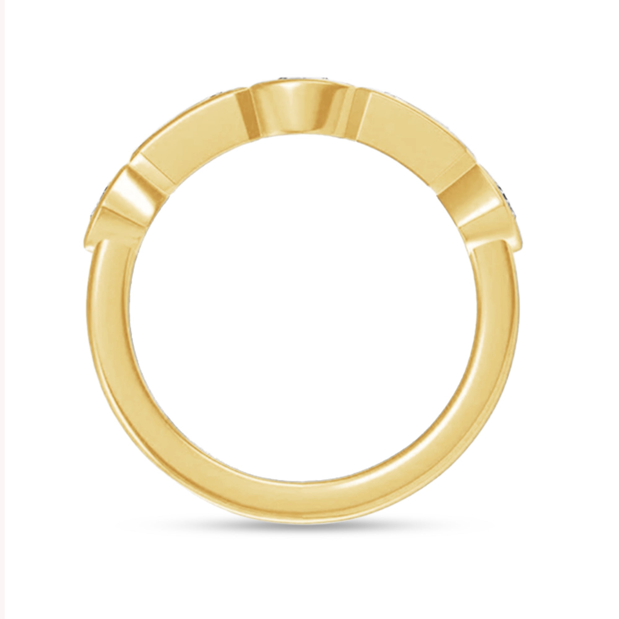 Multi Shape Lab Created Moissanite 2MM Width Half Eternity Ring