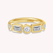 Multi Shape Lab Created Moissanite 2MM Width Half Eternity Ring