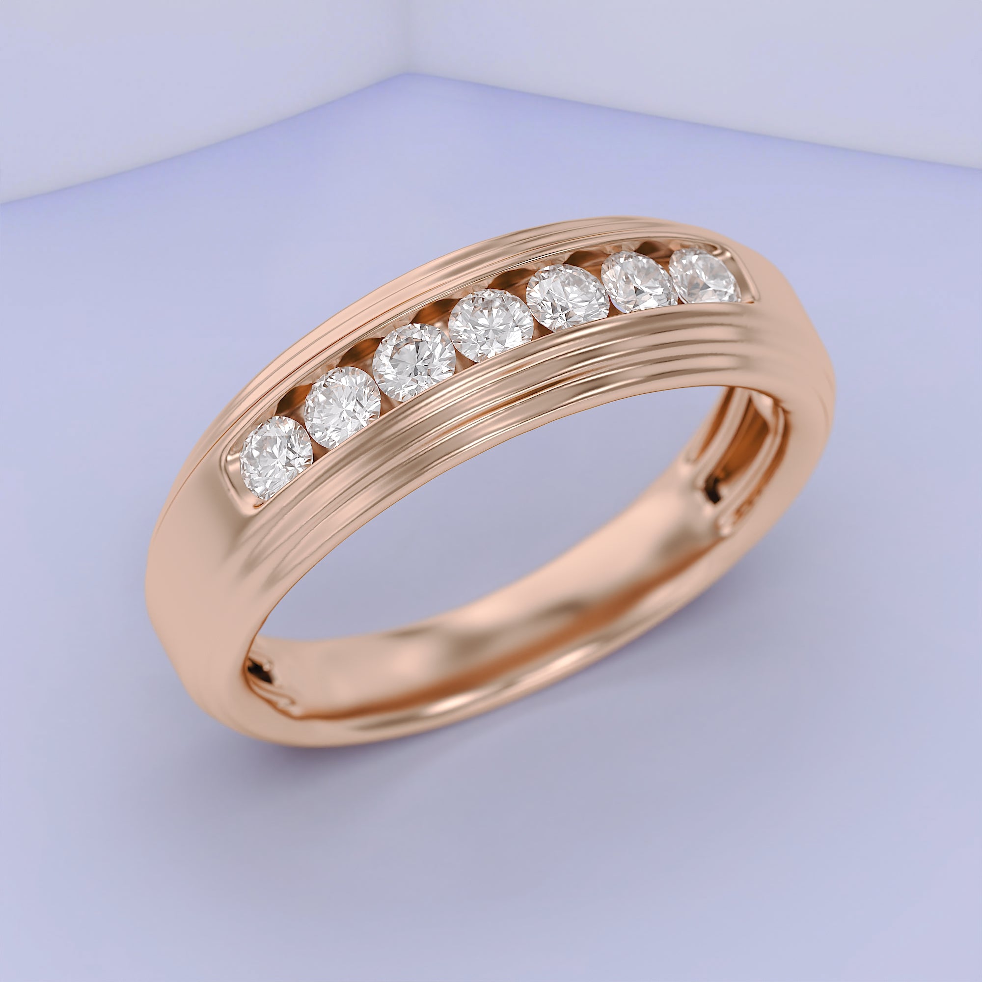 Mens Wedding Band Ring Lab Grown Diamond