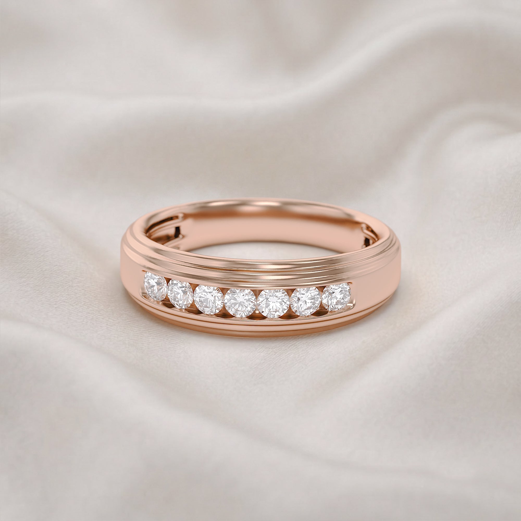Mens Wedding Band Ring Lab Grown Diamond