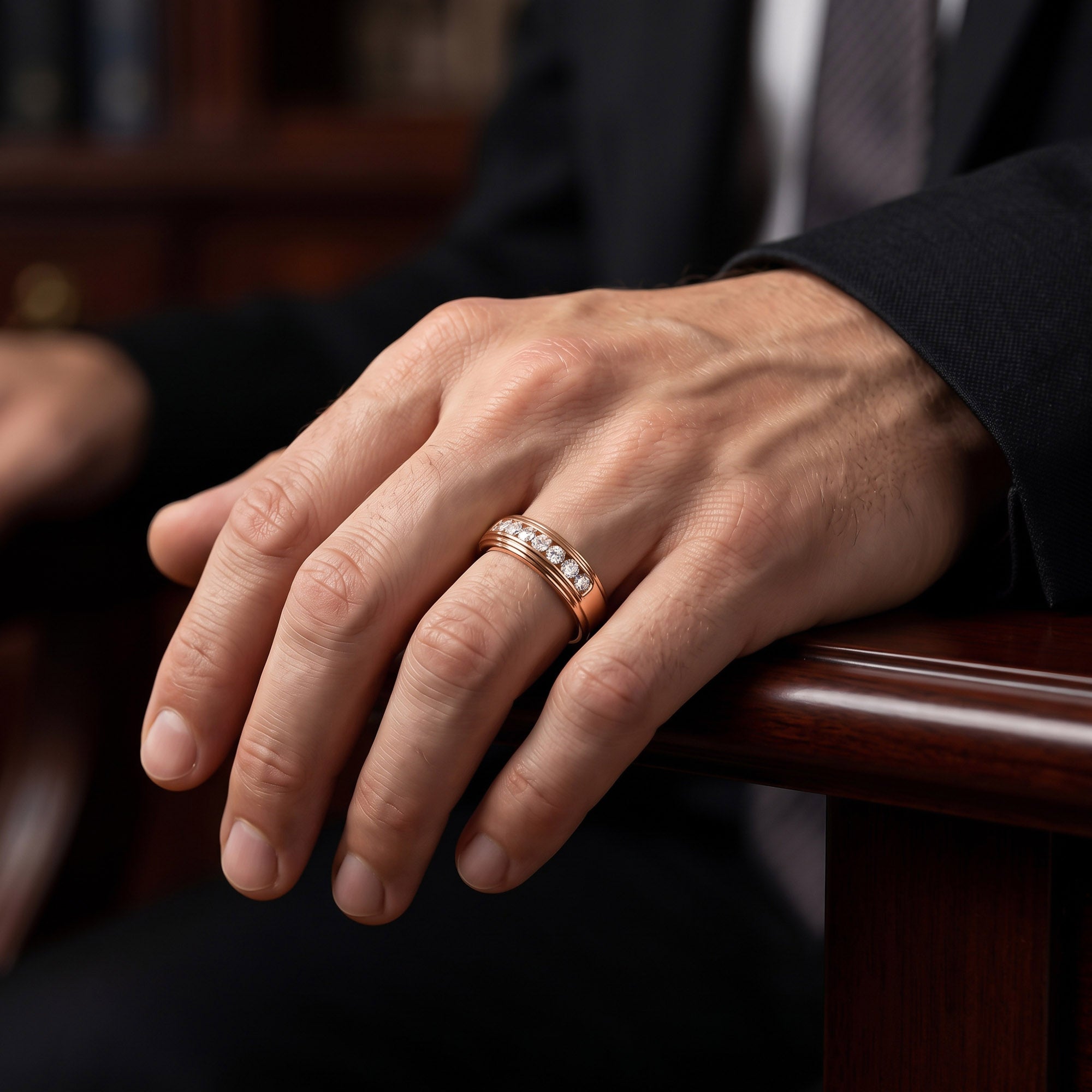 Mens Wedding Band Ring Lab Grown Diamond