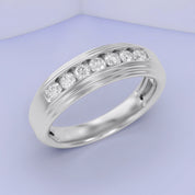 Mens Wedding Band Ring Lab Grown Diamond