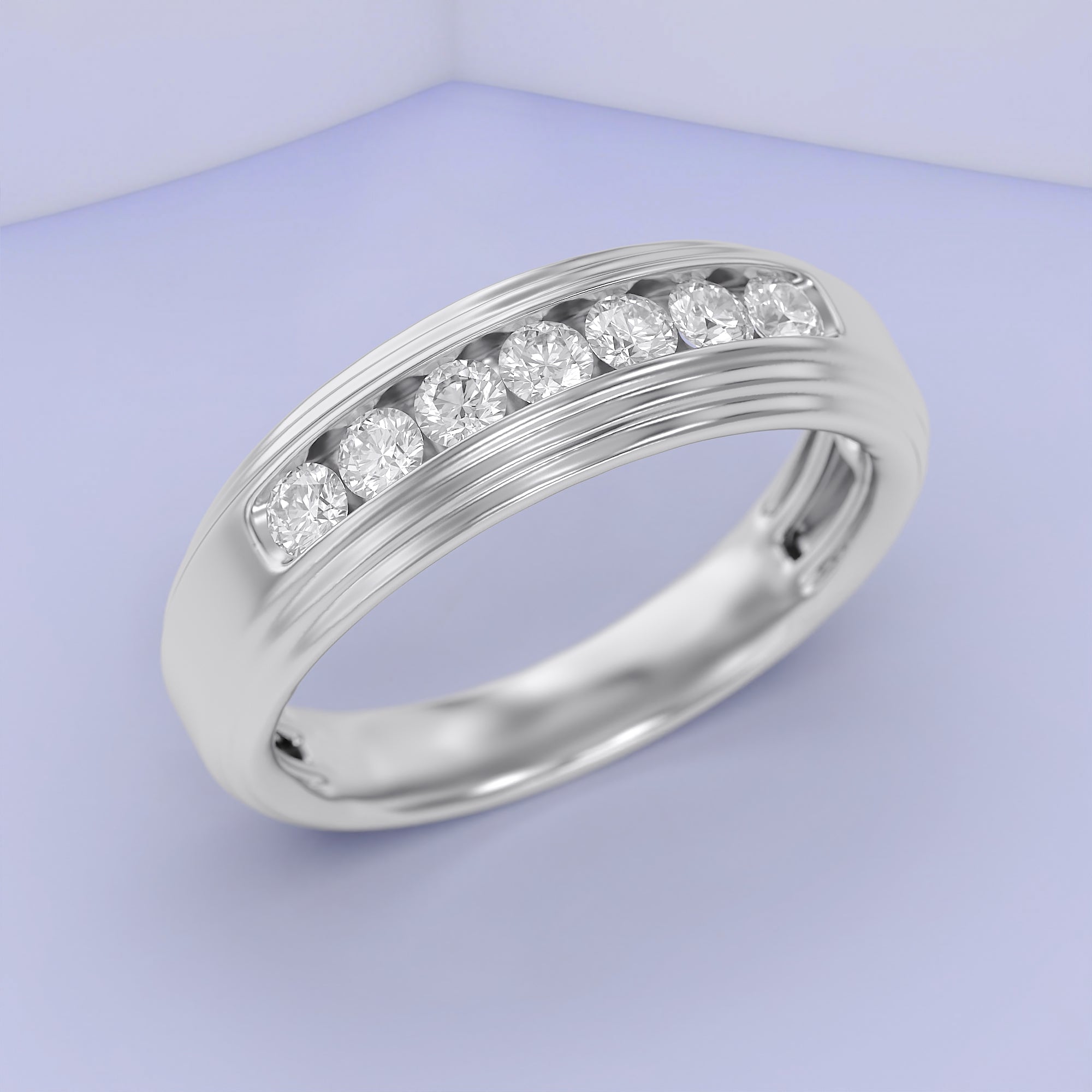 Mens Wedding Band Ring Lab Grown Diamond