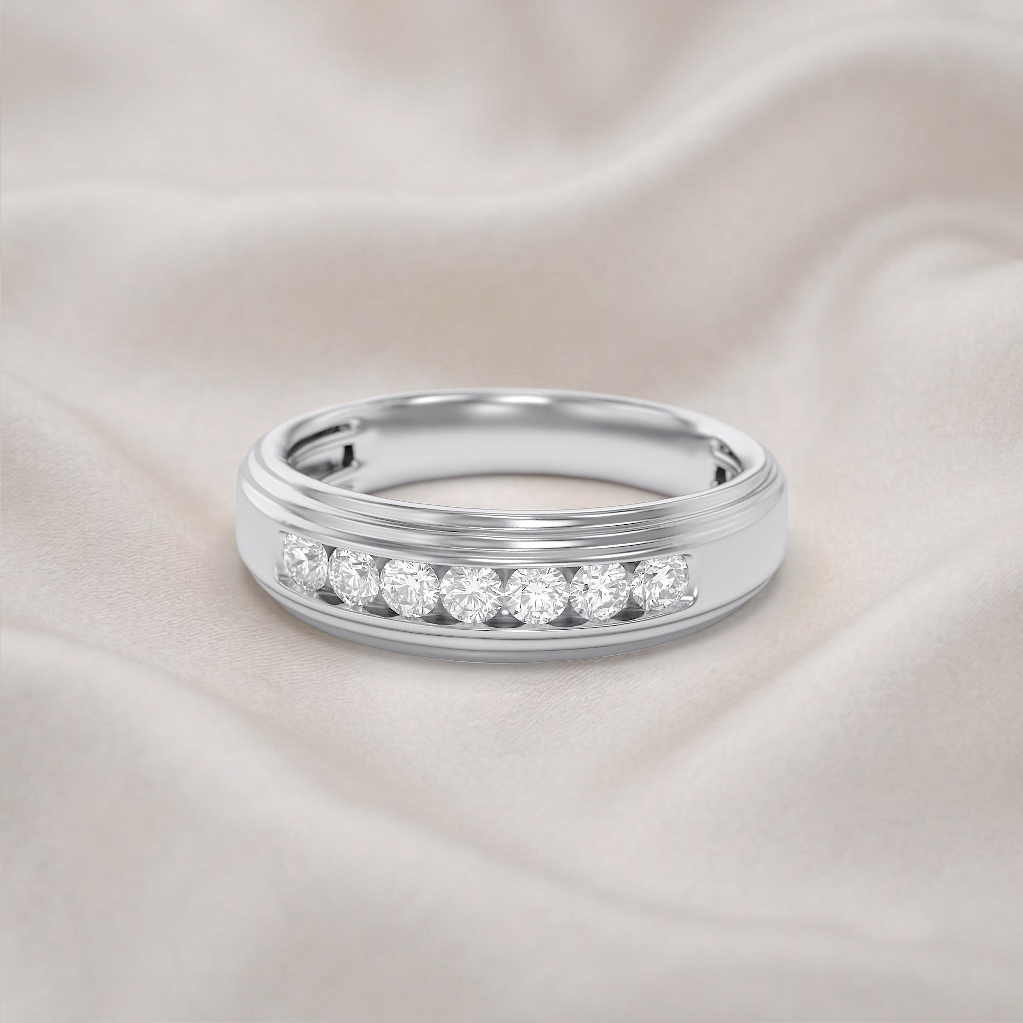 Mens Wedding Band Ring Lab Grown Diamond