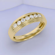 Mens Wedding Band Ring Lab Grown Diamond
