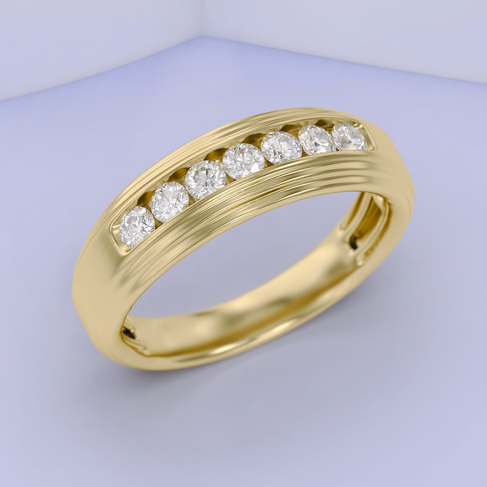 Mens Wedding Band Ring Lab Grown Diamond