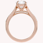 Luxury Cushion Cut Lab Grown Diamond Ring with Sparkling Side Stones