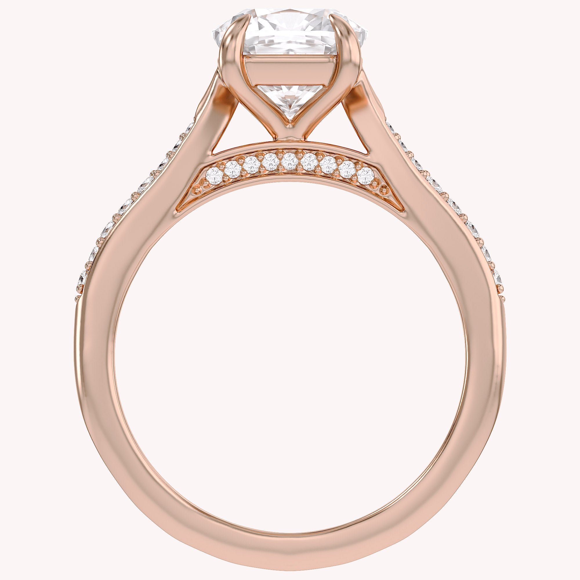 Luxury Cushion Cut Lab Grown Diamond Ring with Sparkling Side Stones