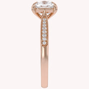 Luxury Cushion Cut Lab Grown Diamond Ring with Sparkling Side Stones