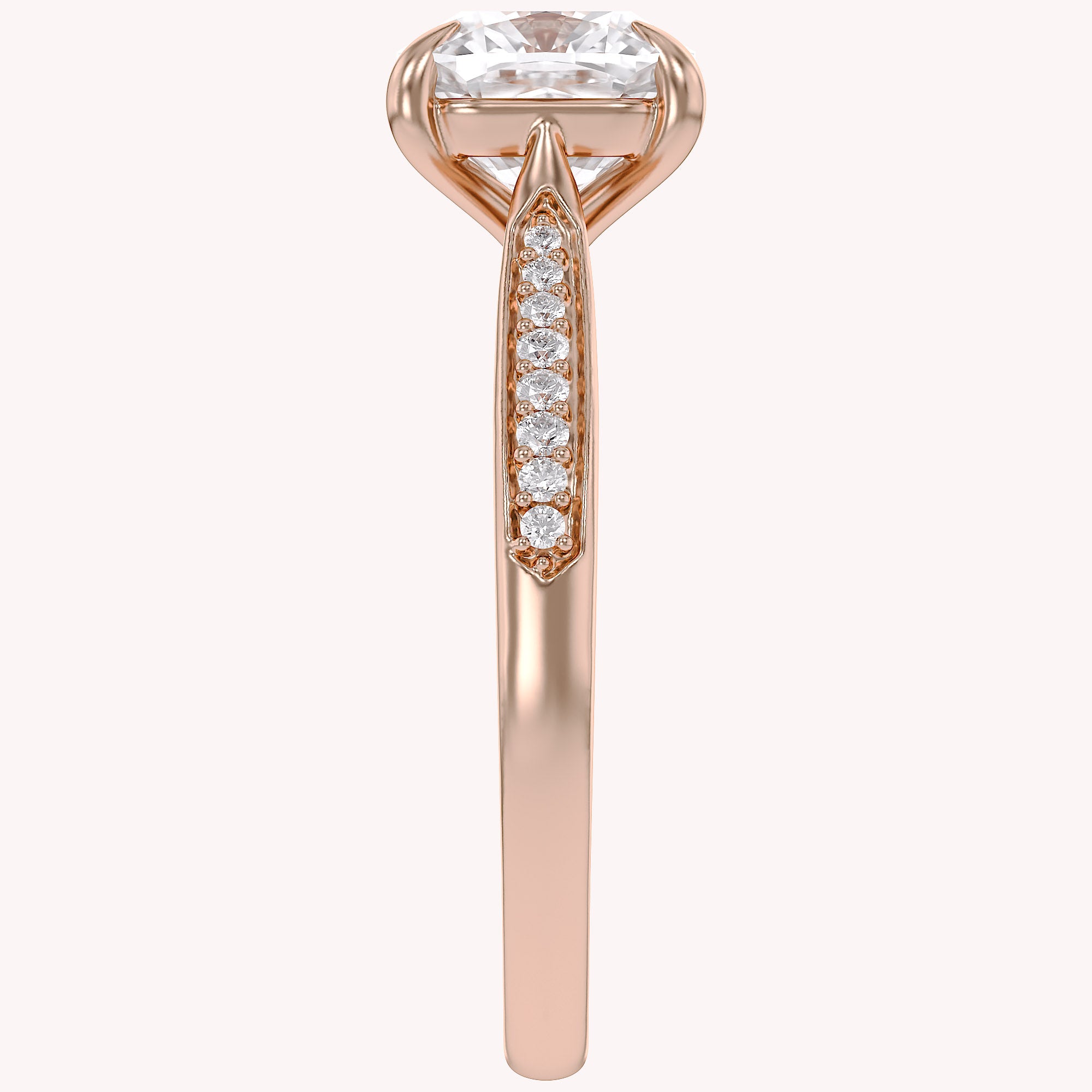 Luxury Cushion Cut Lab Grown Diamond Ring with Sparkling Side Stones