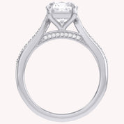Luxury Cushion Cut Lab Grown Diamond Ring with Sparkling Side Stones