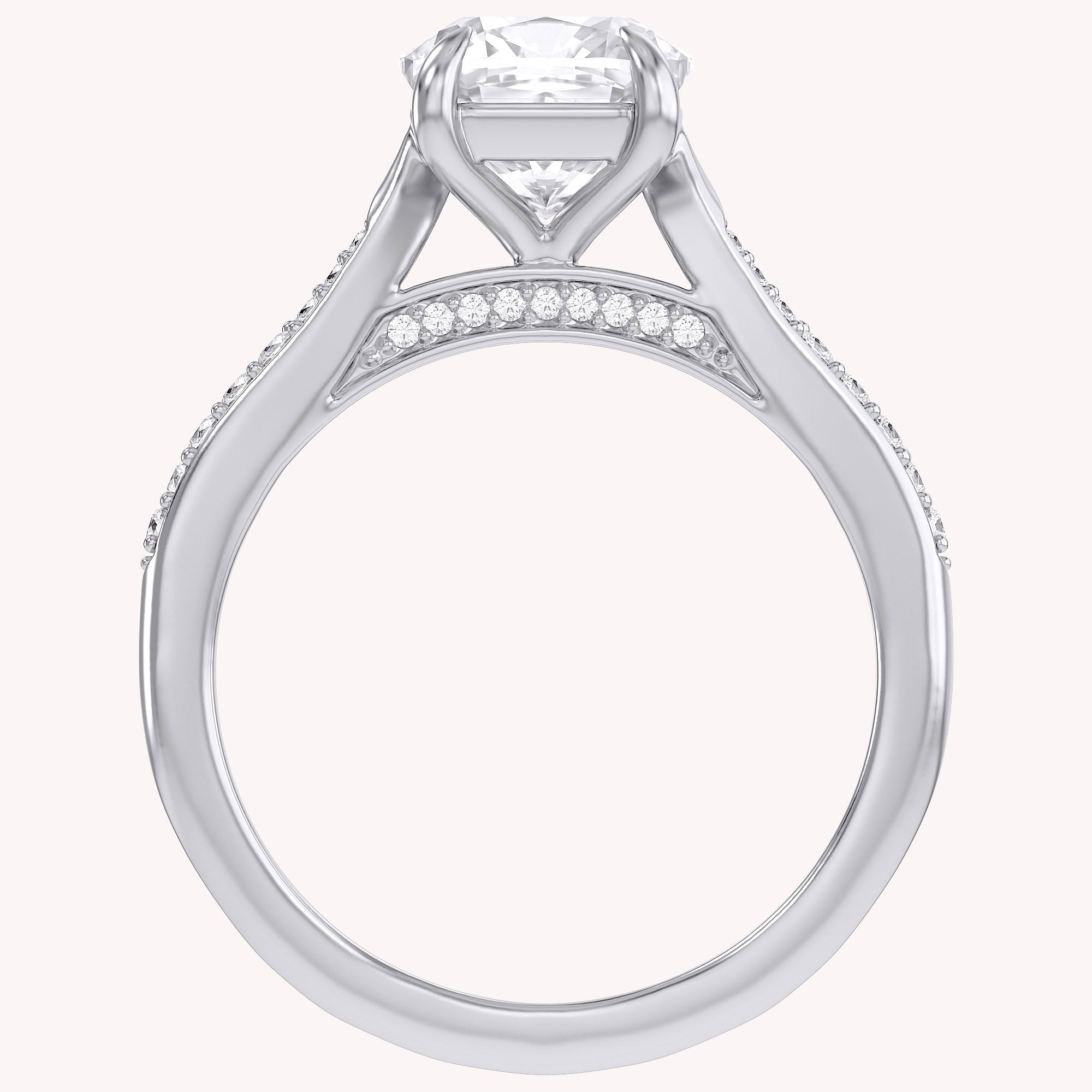 Luxury Cushion Cut Lab Grown Diamond Ring with Sparkling Side Stones